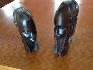 Carved African Faces. One of my cherished Christmas Gifts